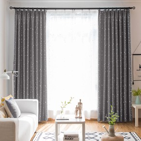 150 x 250cm Star Blockout Curtain Grommet Window Blinds Curtain Home Decoration
