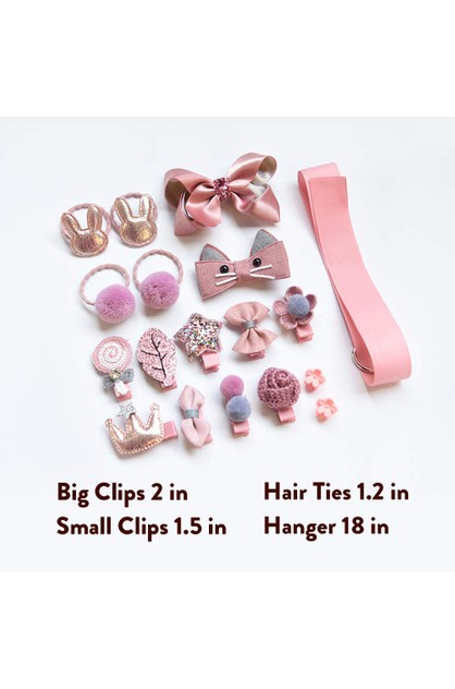 18pc Baby Girls Hair Accessories Clips Ties Hanger Set | Kmall Online |  TheMarket New Zealand