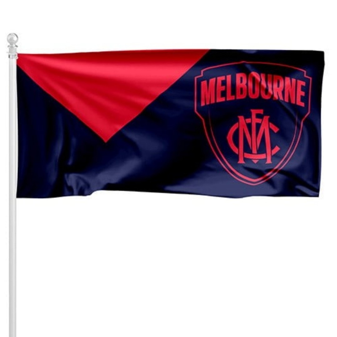 AFL Melbourne Demons Pole Flag LARGE 1800x900mm Licensed (Pole not included)