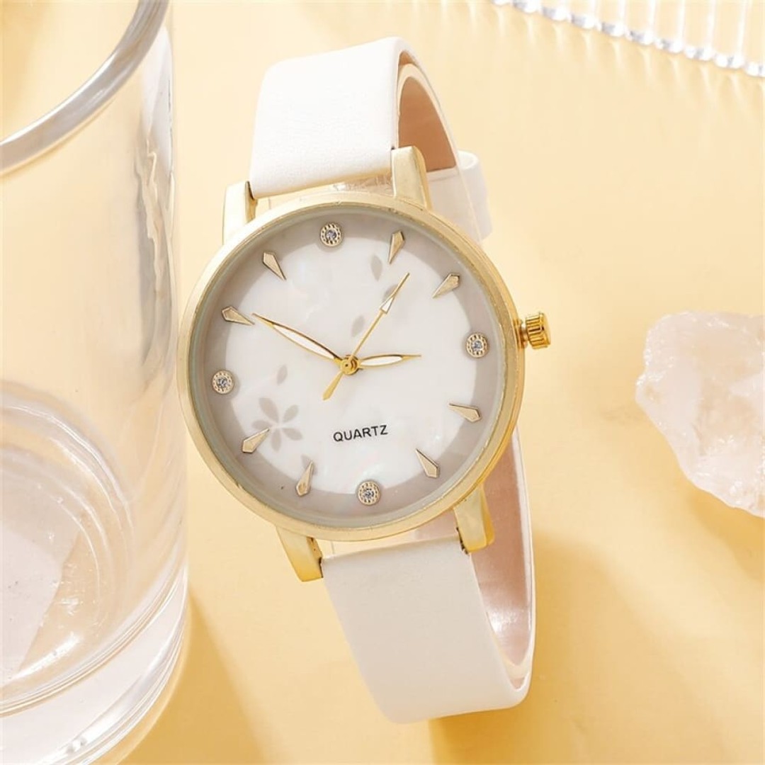 Women Bracelet Quartz Watches For Women Leather Watch Ladies Sports Dress White Dial Wrist Watch Clock Relogio, As Shown, hi-res