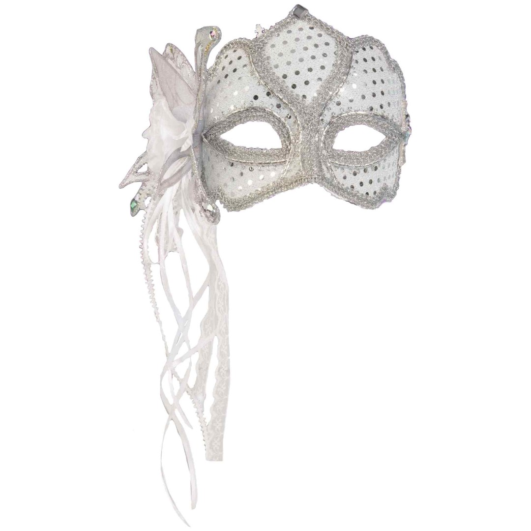 Costume King® Silver Butterfly Flowers Venetian Masquerade Adult Womens Costume 1/2 Mask