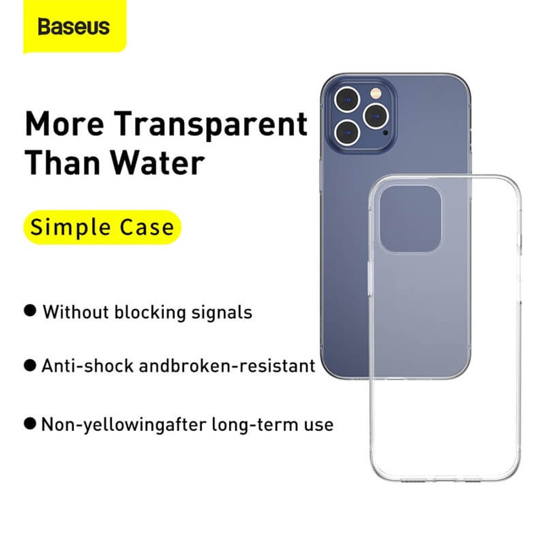 iPhone 12 Baseus Simple Series Transparent Case, , hi-res