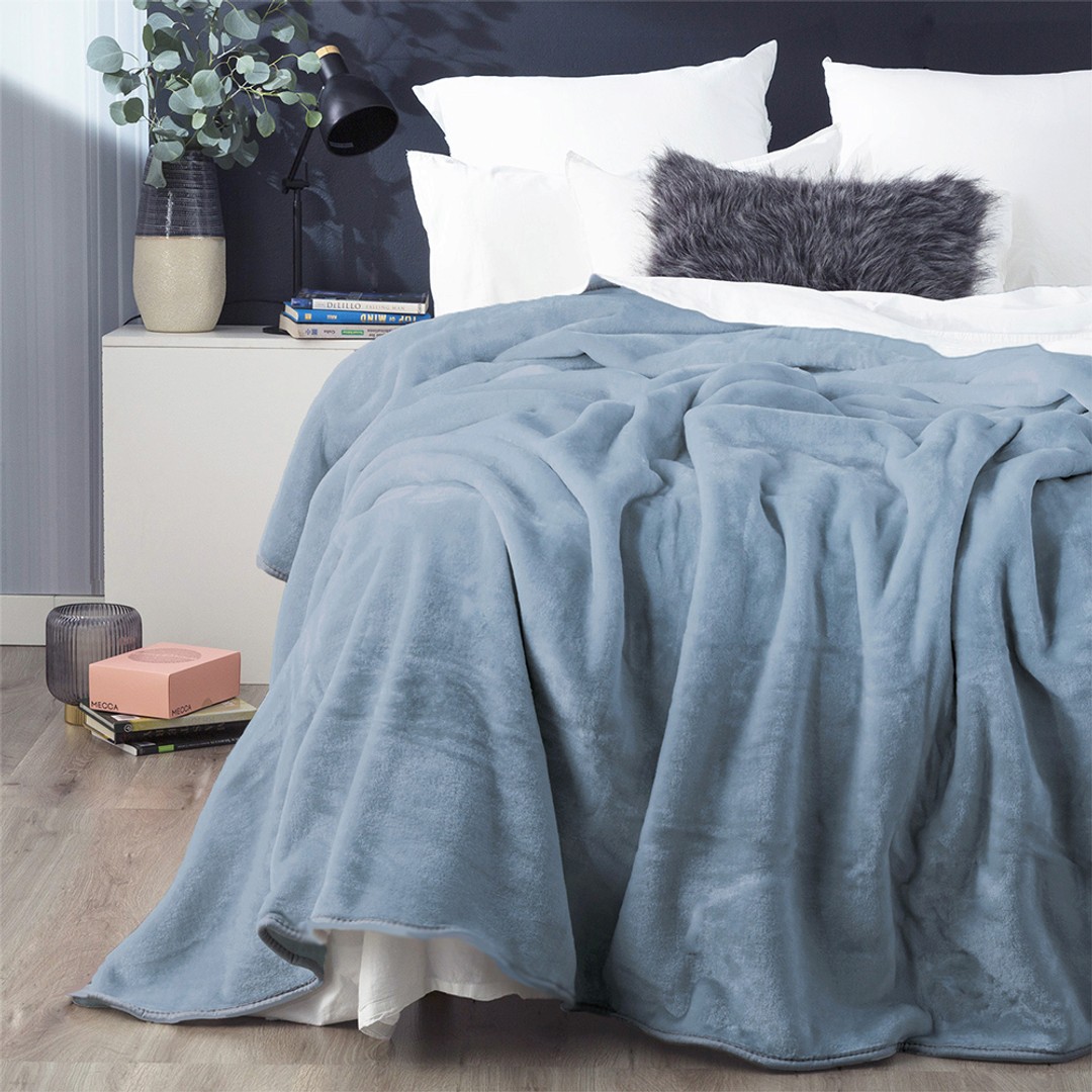 Renee Taylor Heavy Weight 220x240cm Acrylic Soft Mink Blanket Home Bedding Sky