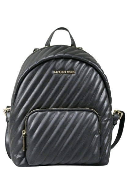 Michael Kors Erin Medium Vegan Faux Leather Quilted Backpack Bookbag  (Black/Gold) | MICHAEL KORS Online | TheMarket New Zealand