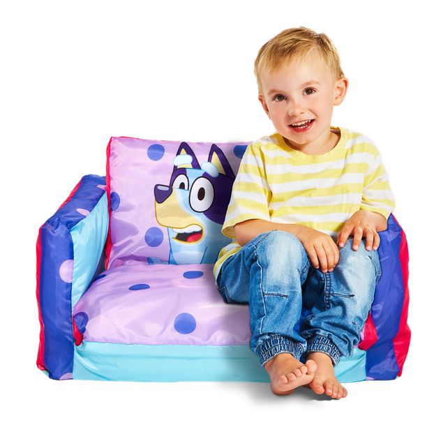Bluey Inflatable Flip Out Mini Sofa Bed, Toddler Flip Out Sofa Bed