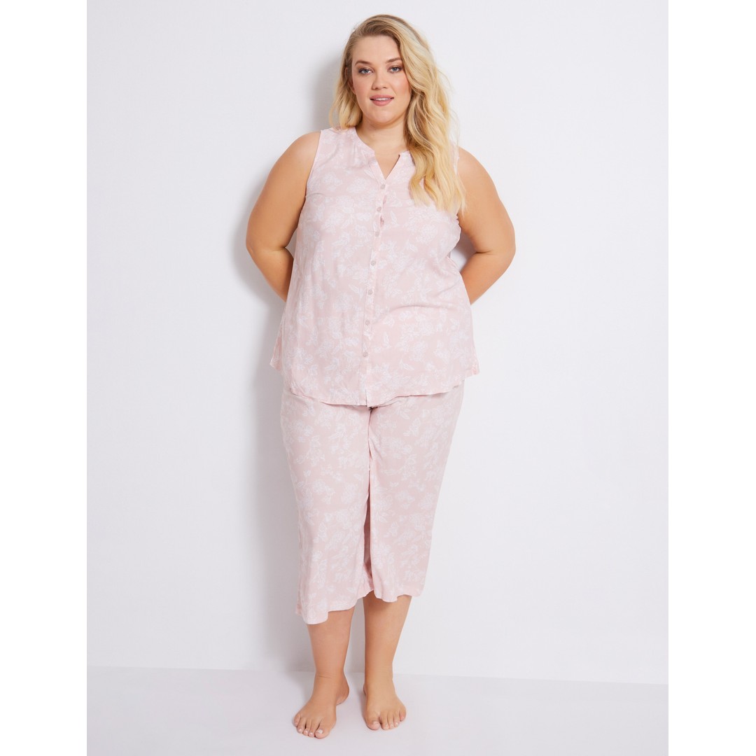Womens Autograph Woven Crop Sleeveless Pyjama Set - Plus Size