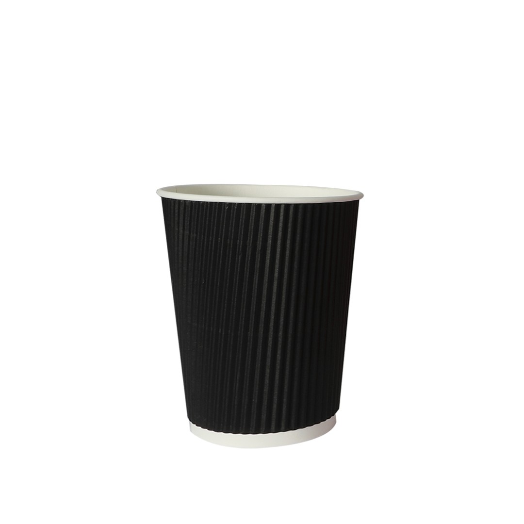Disposable Coffee Cups 16oz 50pcs Takeaway Paper Triple Wall Take Away Bulk, Black, hi-res