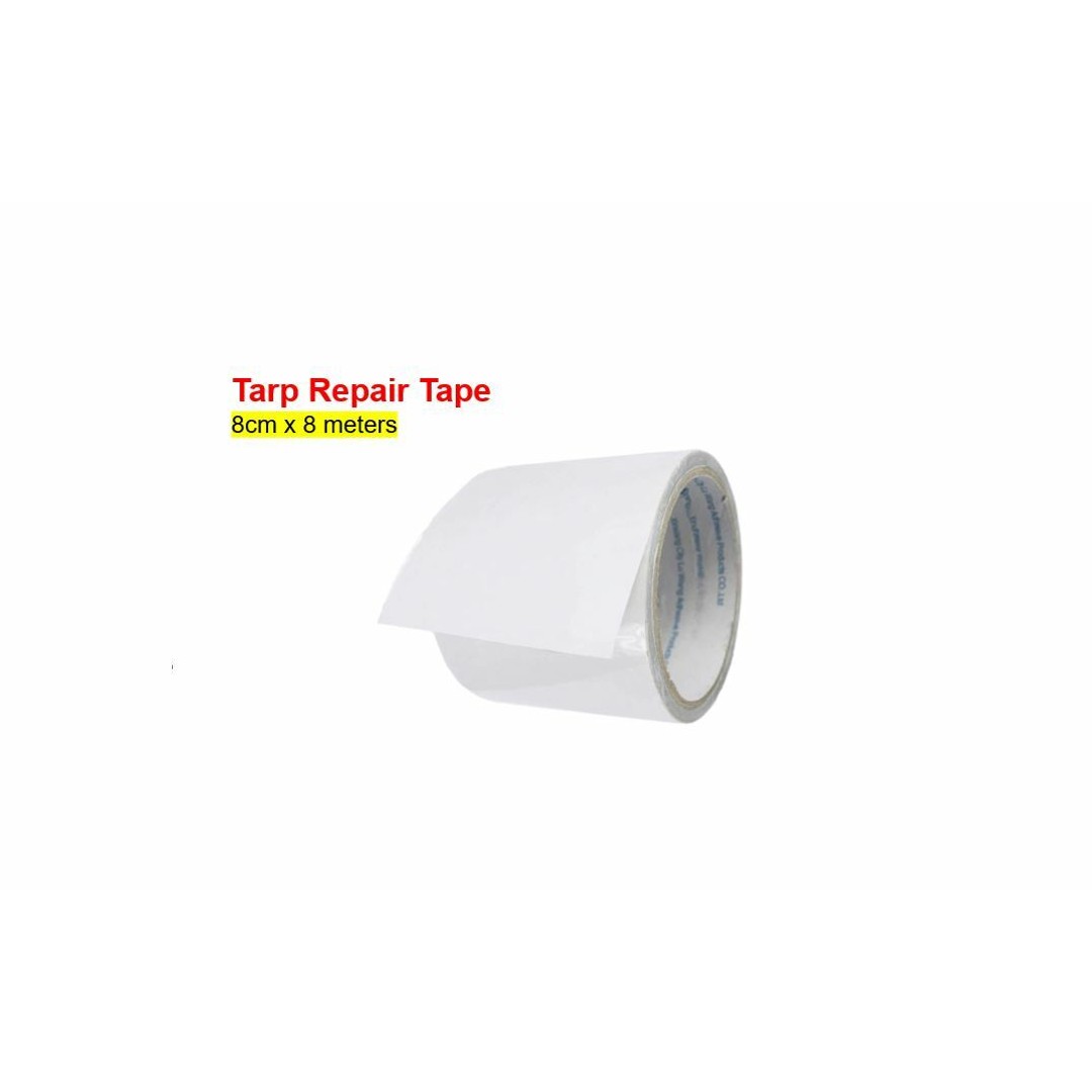 HES 8cmx8m Clear Tarp Repair Tap Adhesive Repair join tape tarpaulin pvc