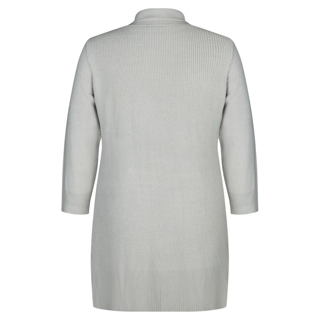 Womens Autograph Long Sleeve Knitwear Rib Coatigan - Plus Size, Grey, hi-res