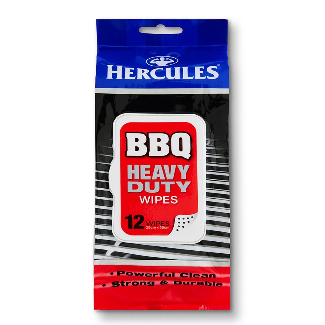 12pc Hercules BBQ Cleaning Wipes Heavy Duty Tough Wet Wipes Grease Cleaning