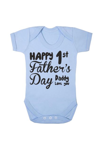Reality Glitch Happy First Fathers Day Babygrow