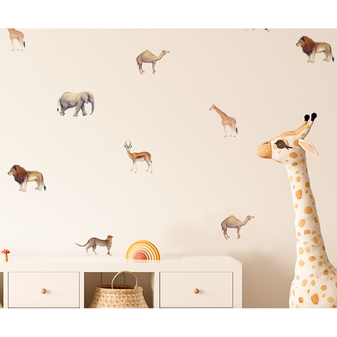 Taylorson Boho Style Animal Wall Decals - 18pcs