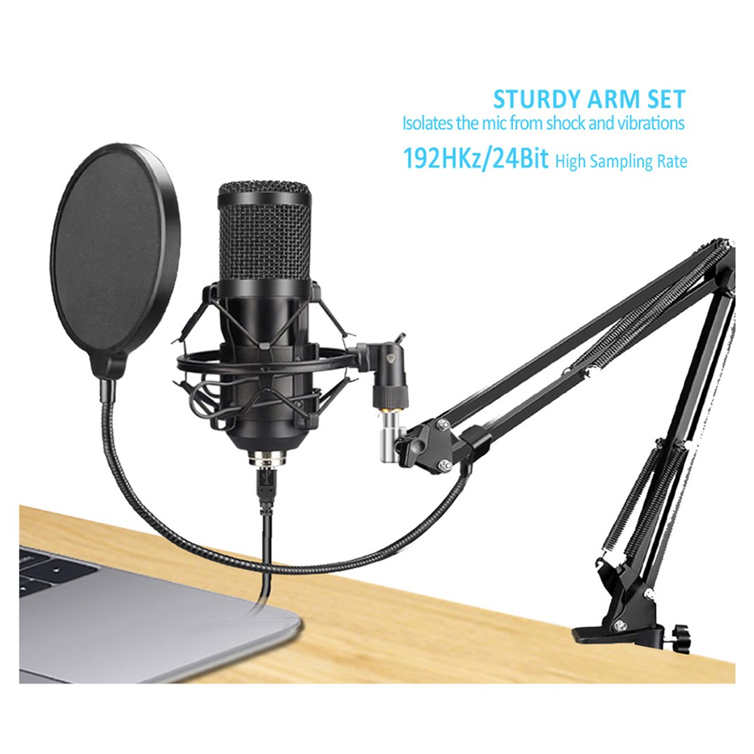 Audio Podcast/Broadcast Recording USB Condenser Cardioid Microphone/Filter/Clamp, , hi-res