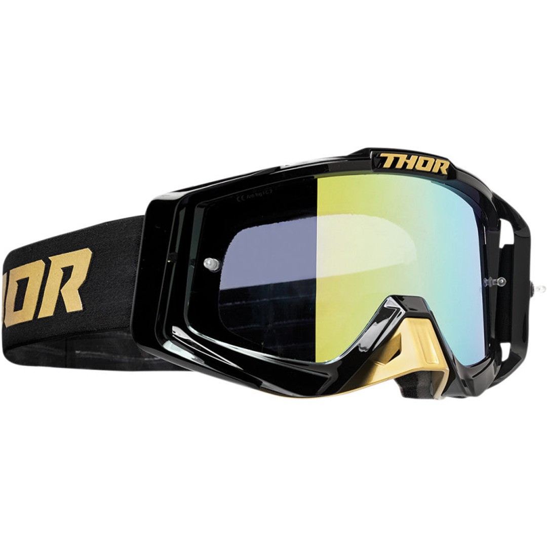 THOR MX GOGGLES S21 & S22 SNIPER PRO DIVIDE GOLD BLACK INCLUDES SPARE CLEAR LENS