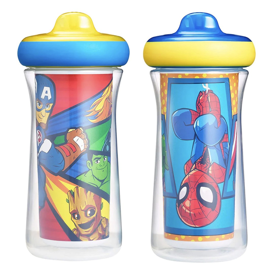 2pc Marvel Super Hero Adventures Children's 9oz/266ml Insulated Sippy Cup 12m+