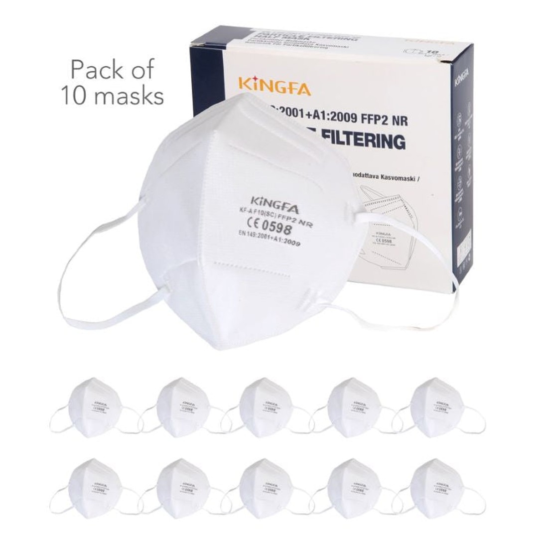 FFP2 White Face Masks Box of 10 (KN95 equivalent)