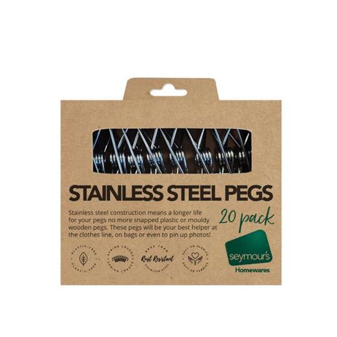 Stainless Steel Pegs, 20 Pack