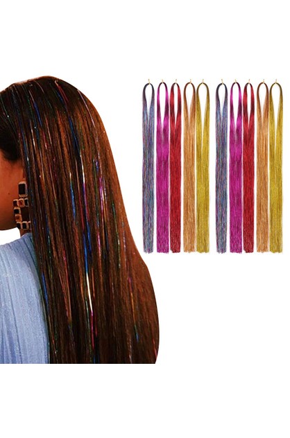 10Pcs Sparkling Shiny Hair Tinsel Extensions Colorful Hair Tinsel Glitter  Hair | Amazing Deals Online | TheMarket New Zealand