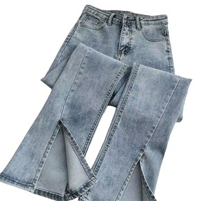 Women Casual High Waisted Flare Jeans