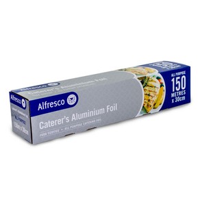 Alfresco 1 X Caterer'S Aluminium Foil All Purpose Food Catering Wrap 30cm X 150m All Purpose Aluminium Foil Silver Size: 30cm Width x 150m Length
