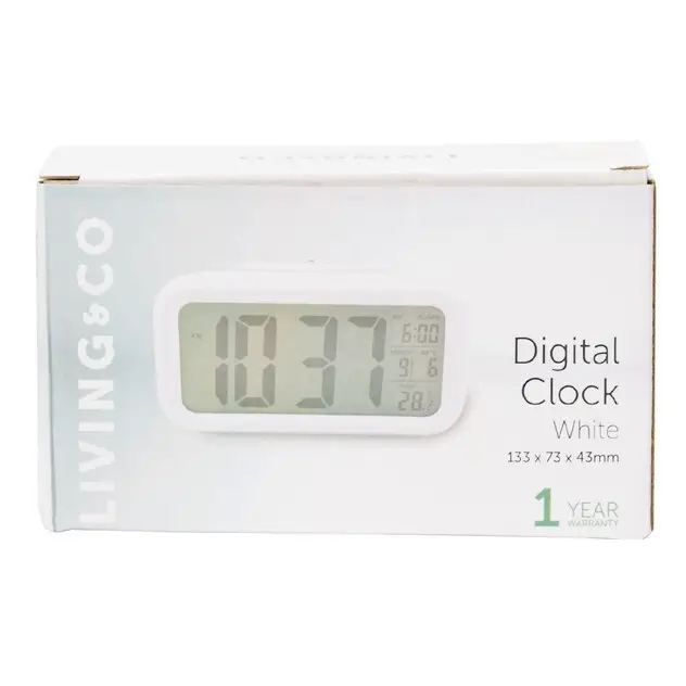 Living & Co Plastic Digital Alarm Clock 13.3cm x 7.3cm