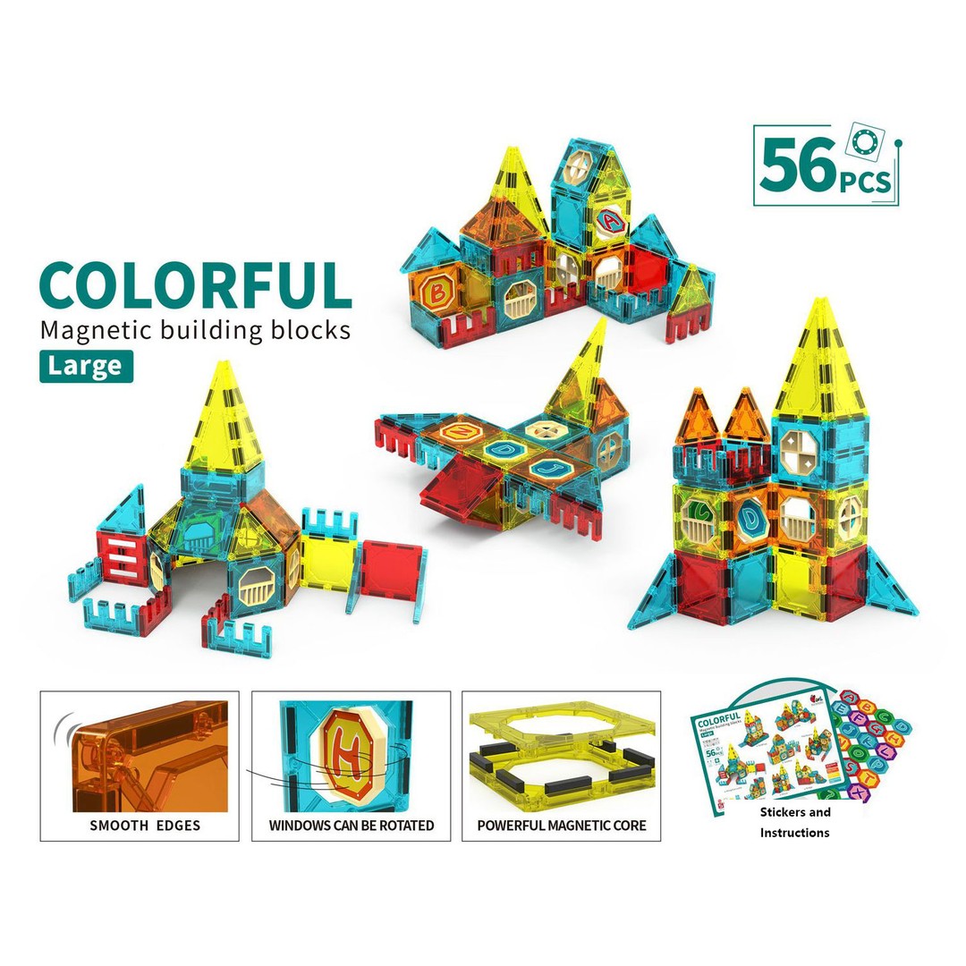 Magnetic Building Blocks Educational STEM Toys-56PCS