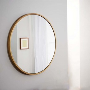 Round Wall Mirror Bathroom Makeup Mirror 60CM Vanity Shape Gold Color