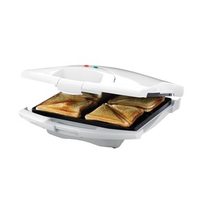 Tiffany Non Stick 1500W 4 Slice Bread/Jaffle Electric Sandwich Press Maker White