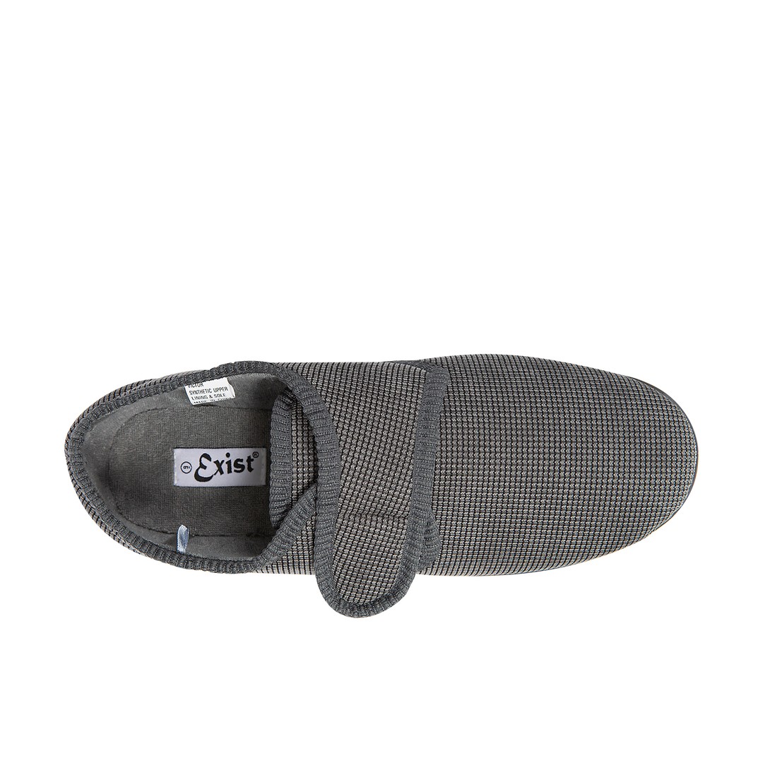 Victor By Olympus Men's Touch Fastening Slipper, Grey, hi-res