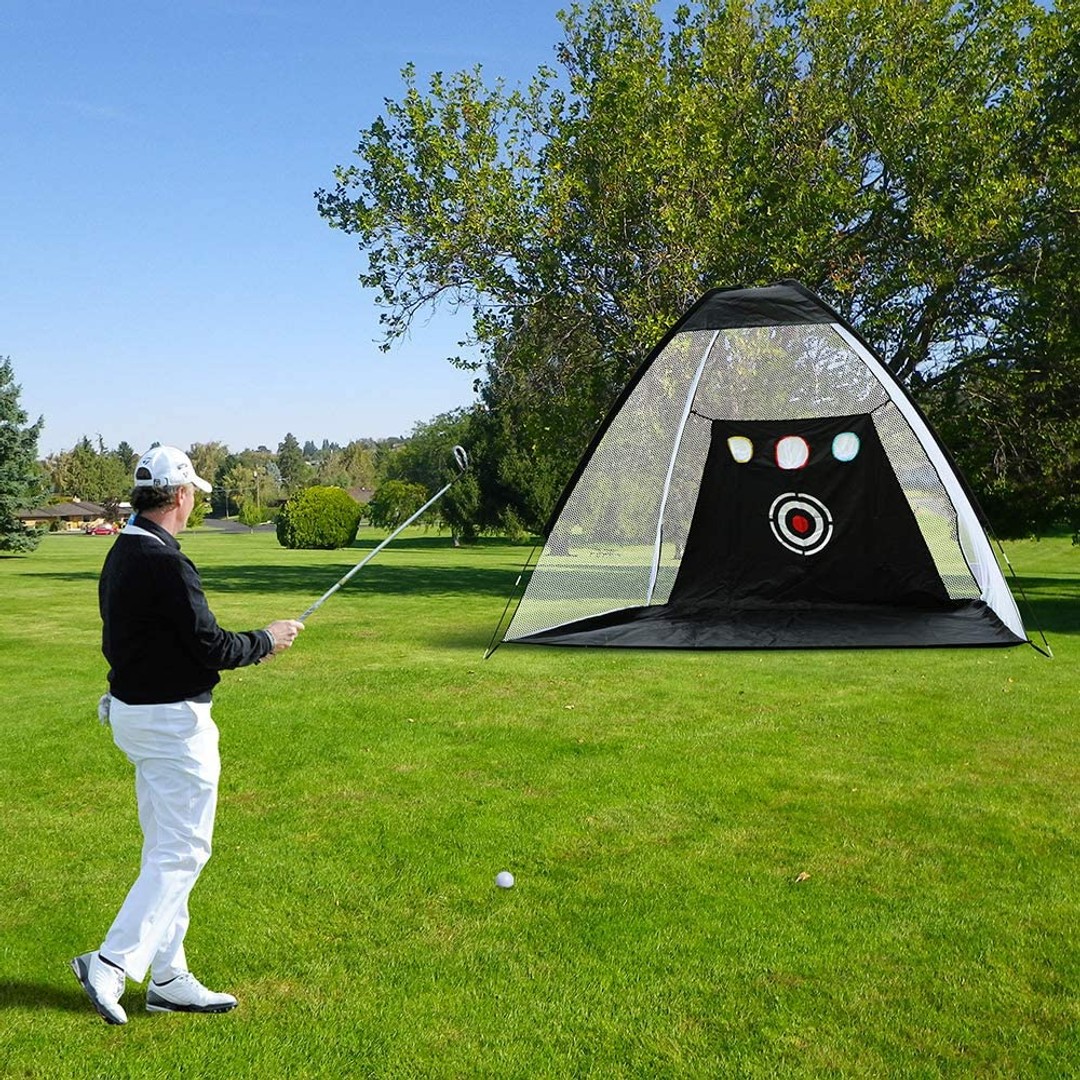 Foldable Golf Hitting Net Sets with Chipping Target Pockets-200cm