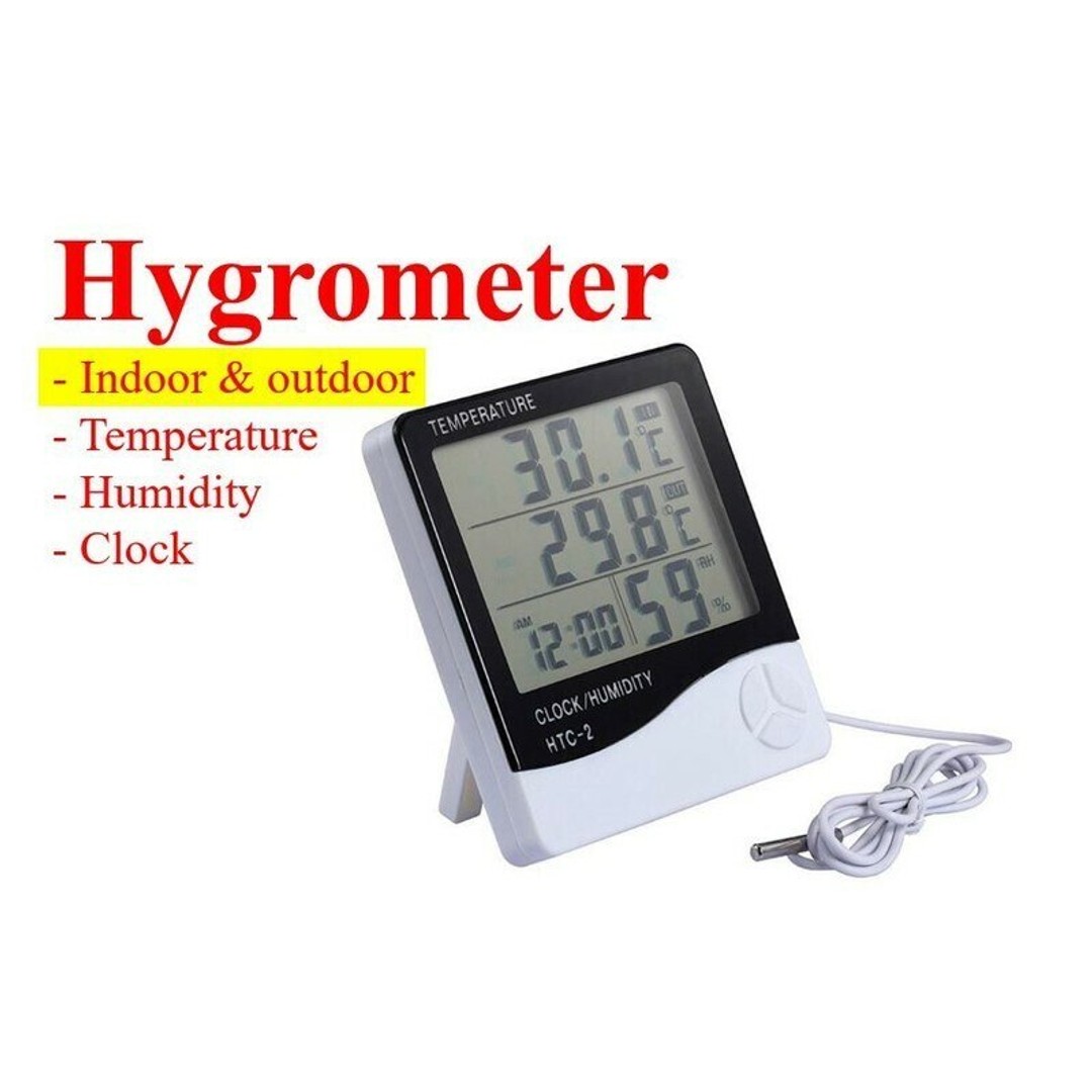 HES Indoor & Outdoor Digital LCD Hygrometer with Probe Thermometer Humidity