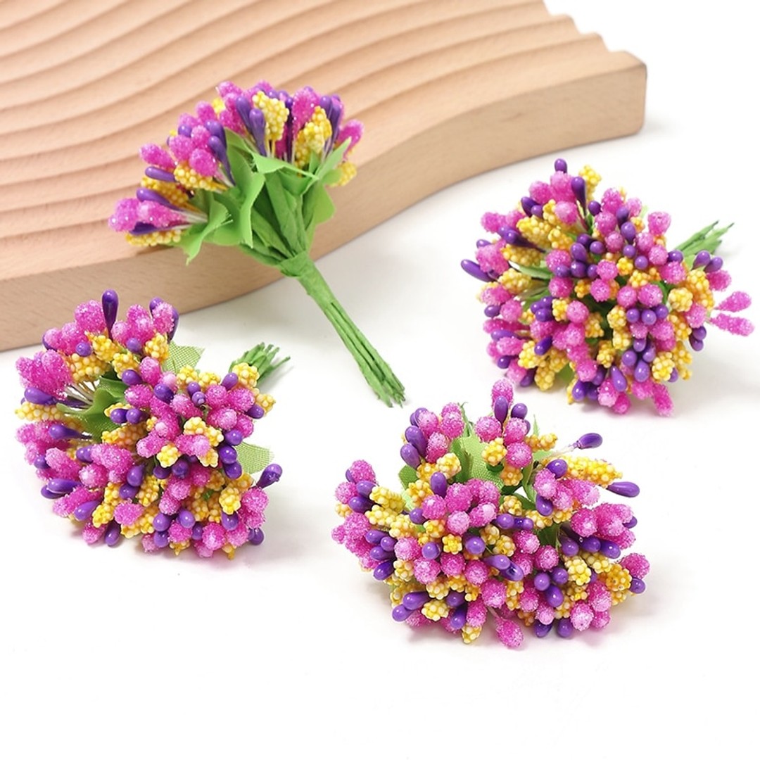 Mini Artificial Flowers Stamen Fake Flowers For Home Decor Wedding Decoration Bride Bouquet Garland Flower 