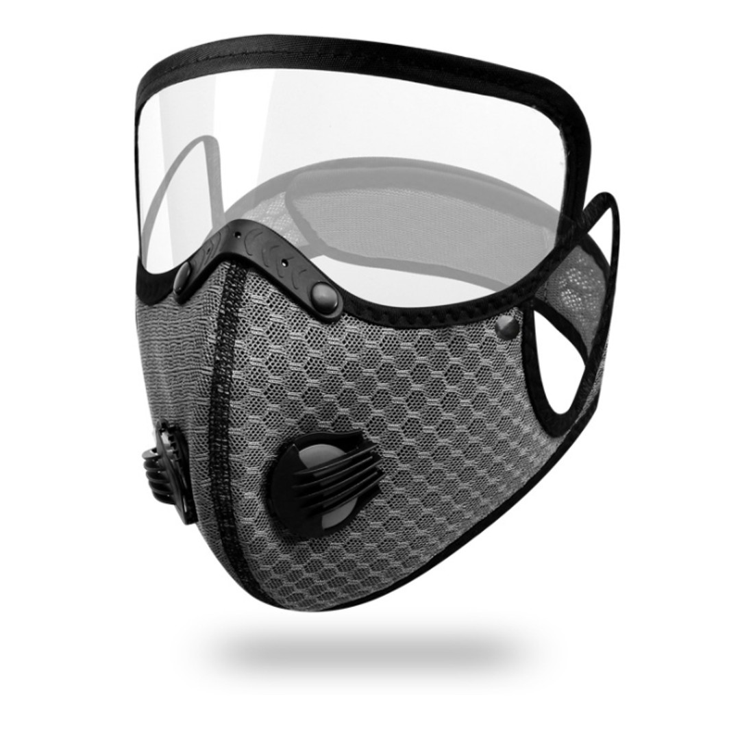 Reusable Face Mask With Filter And Detachable Eye Shield Adults