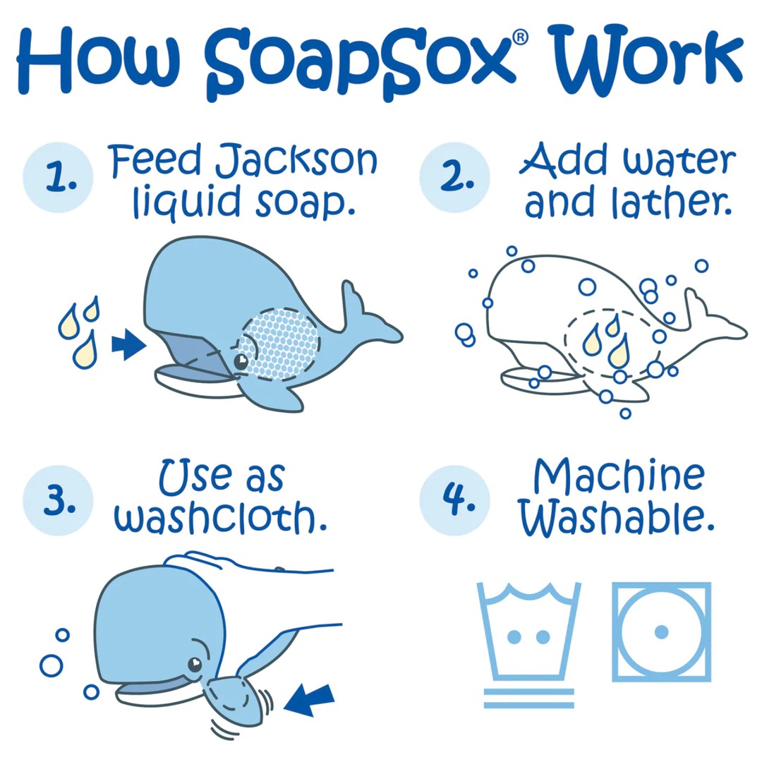 Soapsox SoapSox Jackson the Whale - Baby Bath Toy Sponge, , hi-res