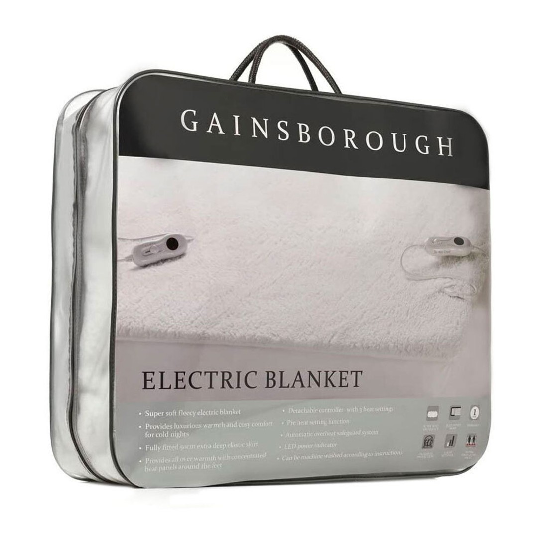 Gainsborough Single Bed Size Fitted Sheet Electric Heater Blanket 60W w/Remote