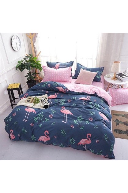 Flamingo Quilt Duvet Cover Set, Queen Duvet Cover Size Nz