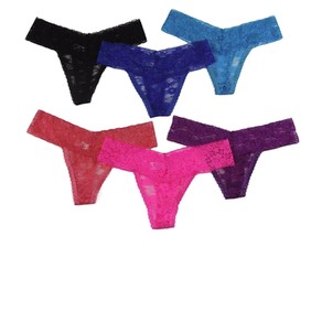 Yun Meng Ni Womens Sexy 6 Pairs Lace Gstring G String Gee Black Pink Underwear Panties Undies