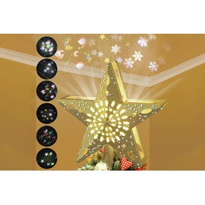 Christmas Tree Topper Star Lighted LED Christmas Treetop Projector Lights for Home Holiday Party Decor