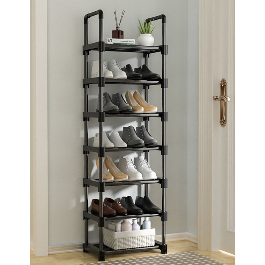 7 Tiers Tall Shoe Rack Storage Shelf, As shown, hi-res