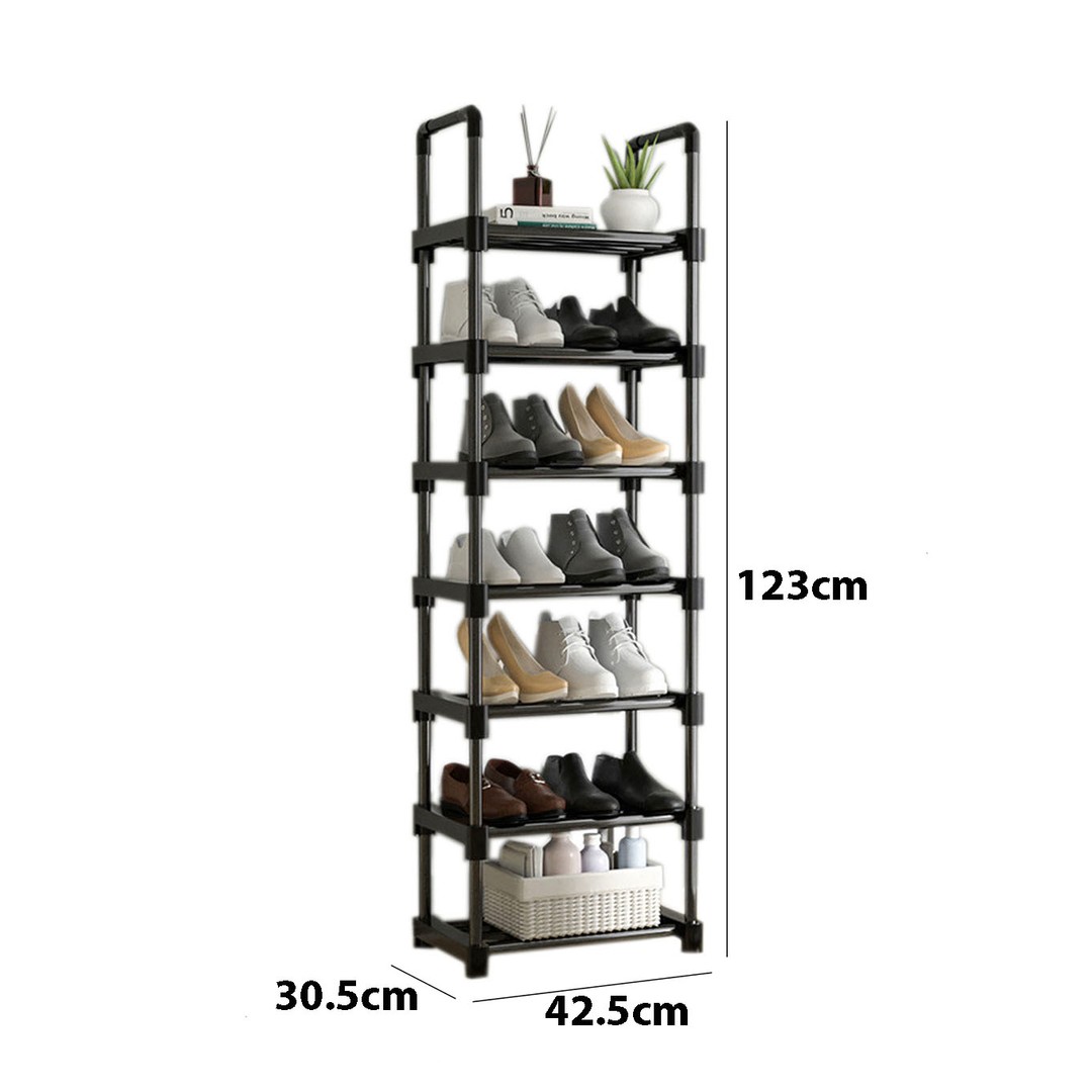 7 Tiers Tall Shoe Rack Storage Shelf, As shown, hi-res