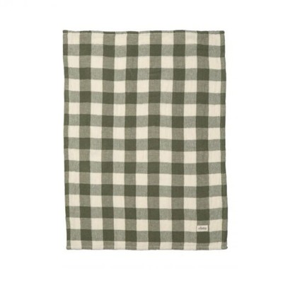 Academy Home Hardy Gingham Tea Towel Green Check Shut The