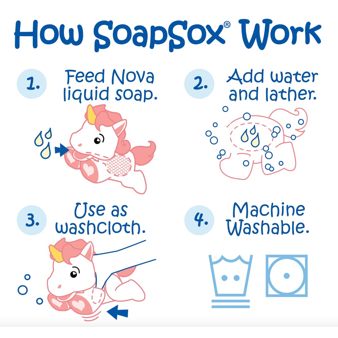 Soapsox SoapSox Nova the Unicorn - Baby Bath Toy Sponge, , hi-res