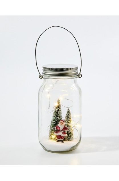Santas Forest LED Mason Jar Ornament