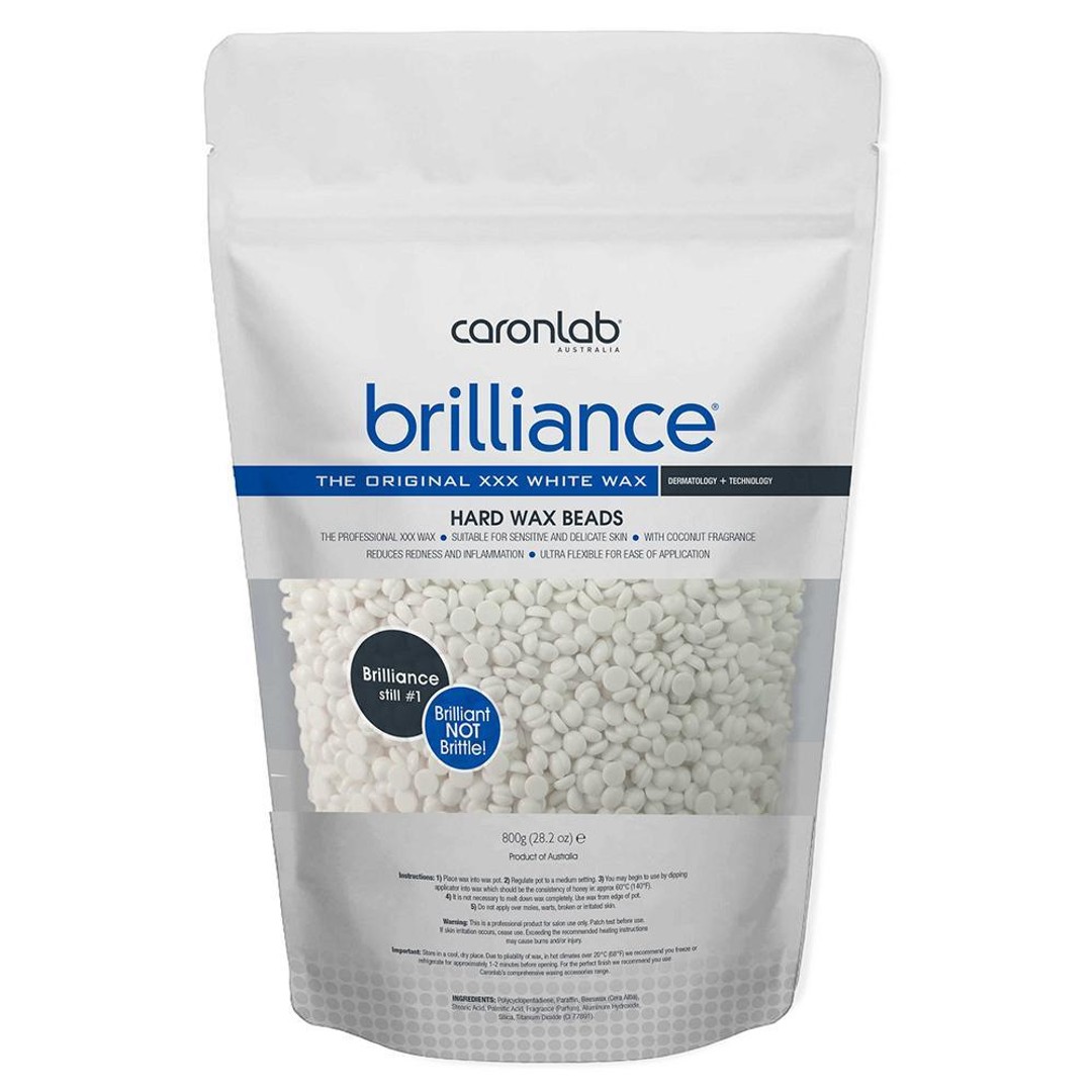 Caronlab Brilliance Hard Wax Beads White 800g Hair Removal Coconut Scent