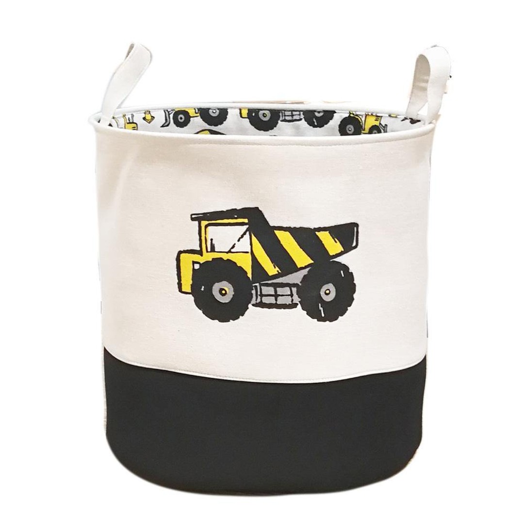 Taylorson Toy Storage Basket | Kids Laundry Basket - Construction Vehicles