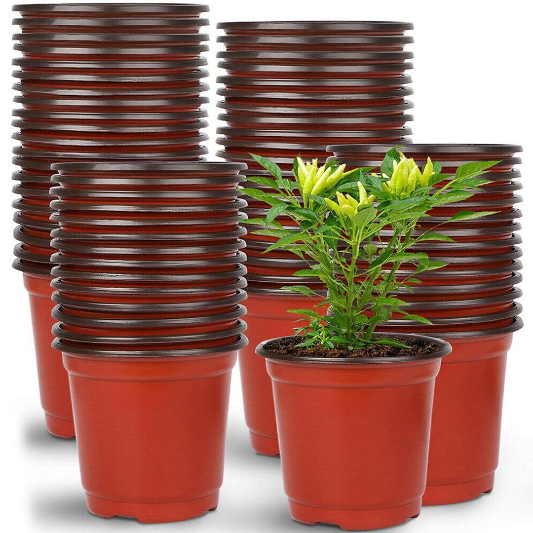 100Pcs Plastic Plant Flower Pots Nursery Seedlings Pot