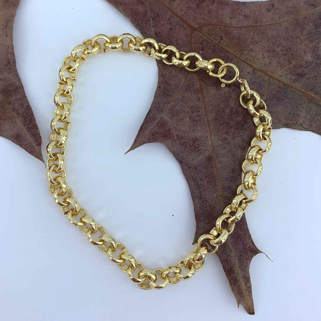 18K Gold Rolo or Belcher 5.7mm wide Chain (Sold per cm), As shown, hi-res