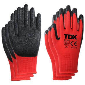 TDX Latex Crinkle Coated Gloves - Size 9 | L | 3 Pack