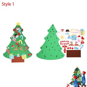 DIY Felt Christmas Tree Set 26pcs Wall Hanging Detachable Ornaments -Style 1