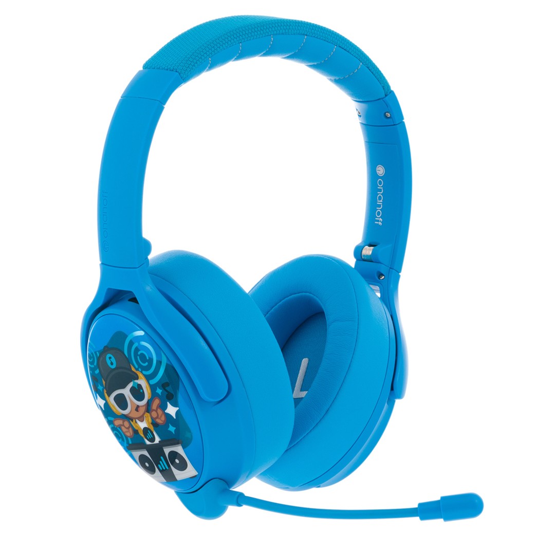 Buddyphones Cosmos Plus Kids Wireless/Bluetooth Headphones w/ Boom Mic Cool Blue